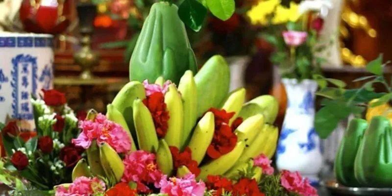 Cách bày mâm lễ ở các ban trong chùa